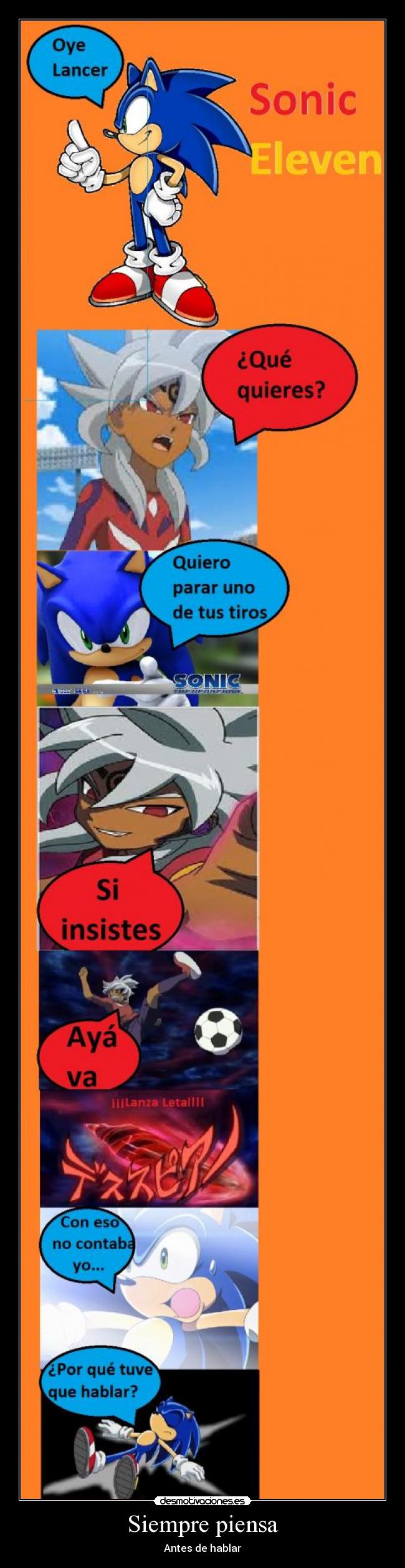 carteles sonic lancer desmotivaciones