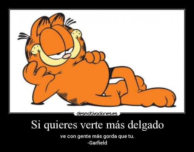 Si quieres verte más delgado - ve con gente más gorda que tu.
-Garfield