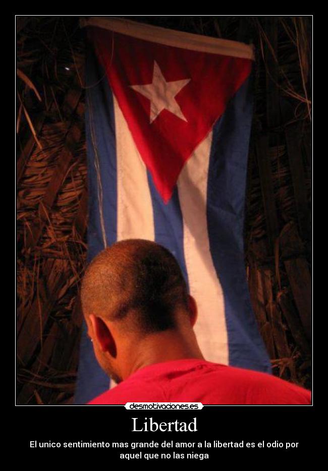 Libertad - El unico sentimiento mas grande del amor a la libertad es el odio por
aquel que no las niega