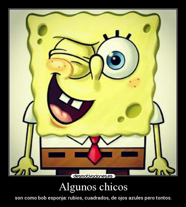Algunos chicos - son como bob esponja: rubios, cuadrados, de ojos azules pero tontos.