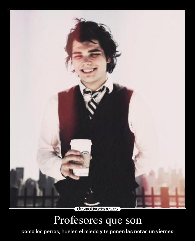 Profesores que son - como los perros, huelen el miedo y te ponen las notas un viernes.