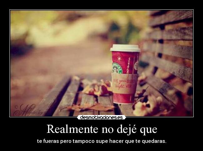 Realmente no dejé que - 