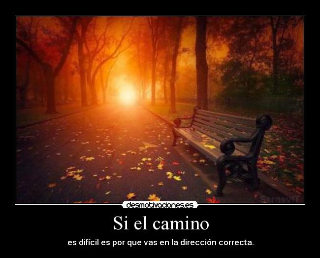 Si el camino - es difícil es por que vas en la dirección correcta.