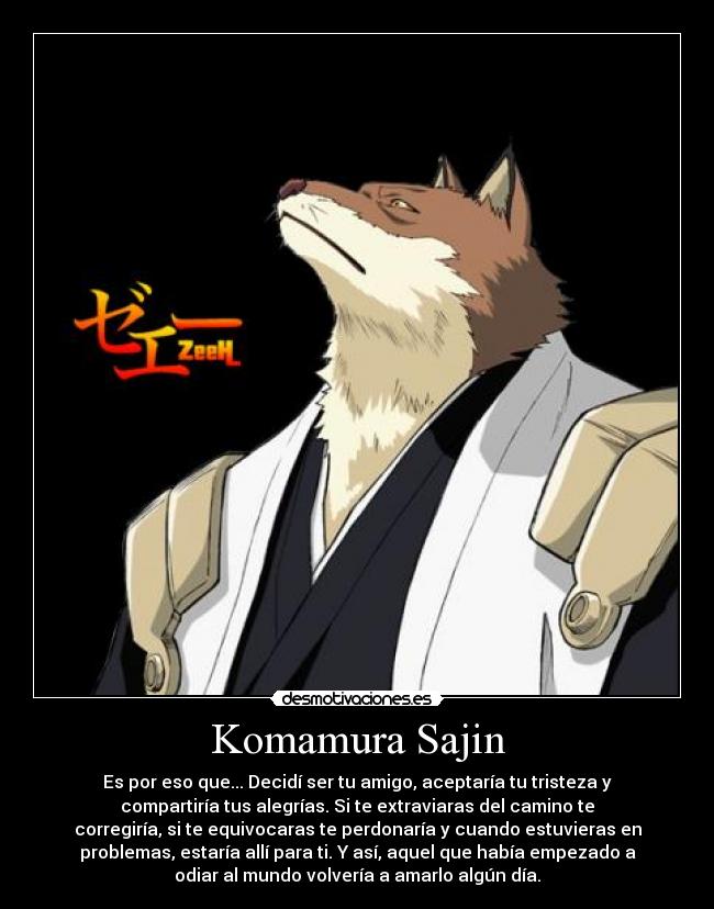 carteles komamura sajin bleach manga anime capitan gotei escuadron desmotivaciones