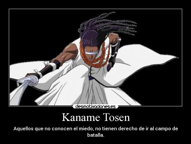 Kaname Tosen - Aquellos que no conocen el miedo, no tienen derecho de ir al campo de batalla.