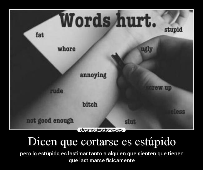 Dicen que cortarse es estúpido - 