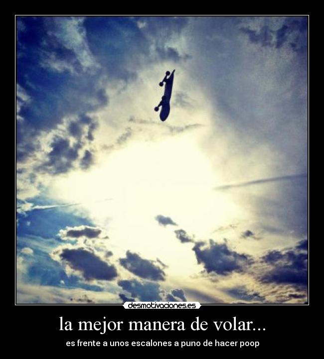 la mejor manera de volar... - es frente a unos escalones a puno de hacer poop