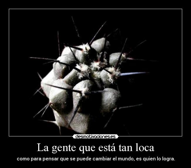 La gente que está tan loca - como para pensar que se puede cambiar el mundo, es quien lo logra.