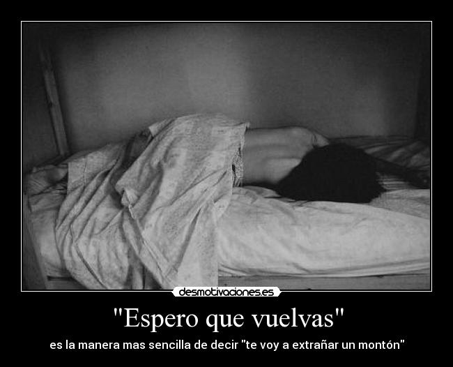 Espero que vuelvas - es la manera mas sencilla de decir te voy a extrañar un montón