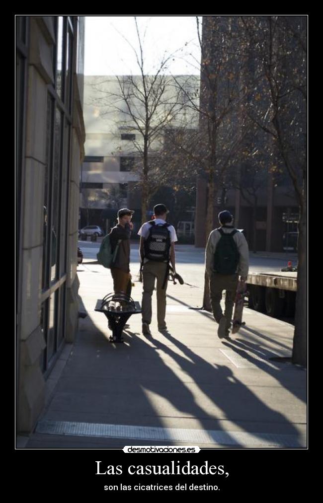 Las casualidades, - son las cicatrices del destino.