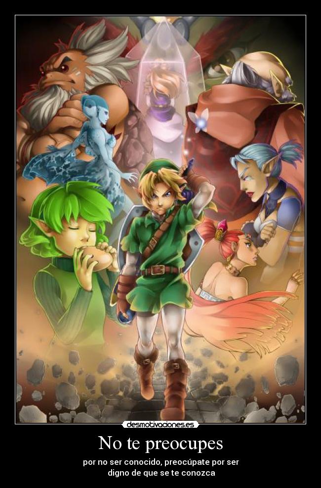 carteles link ocarina time los sabios con ganondorf atras desmotivaciones