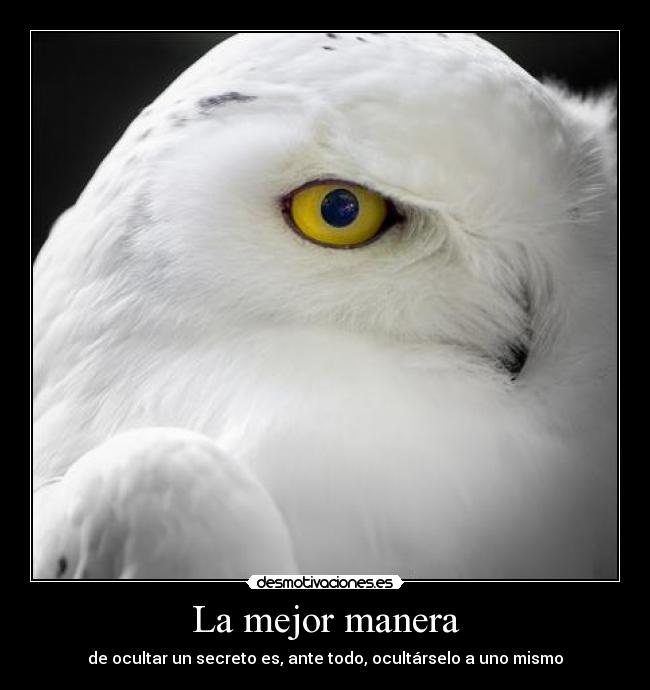 La mejor manera - de ocultar un secreto es, ante todo, ocultárselo a uno mismo