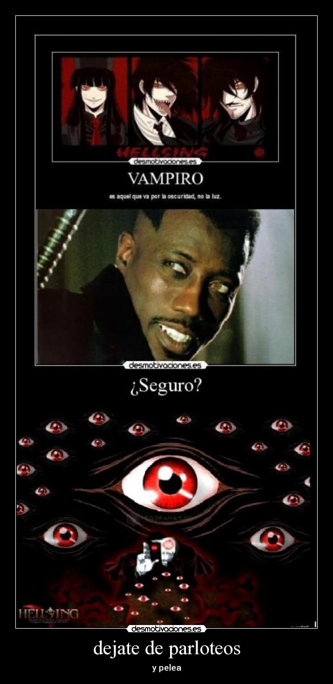 carteles anime alucard hellsing blade desmotivaciones