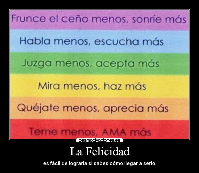La Felicidad - es fácil de lograrla si sabes cómo llegar a serlo.