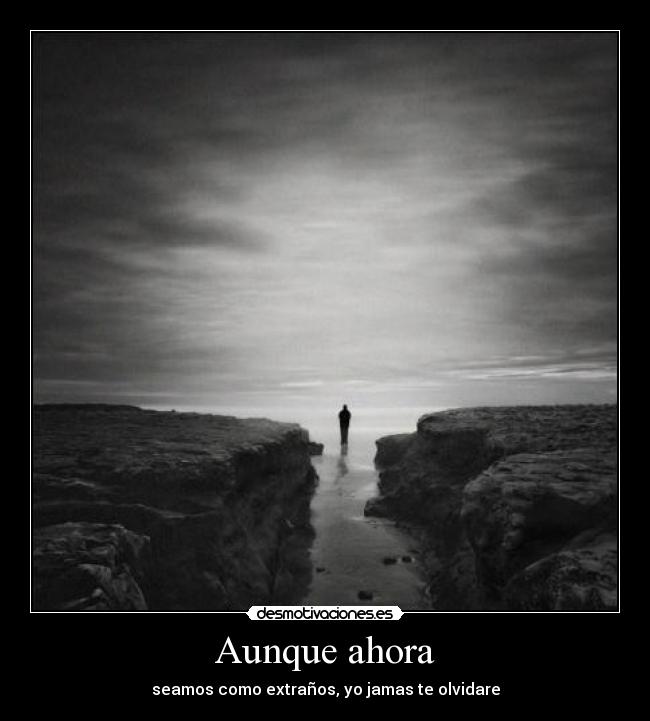 Aunque ahora - seamos como extraños, yo jamas te olvidare