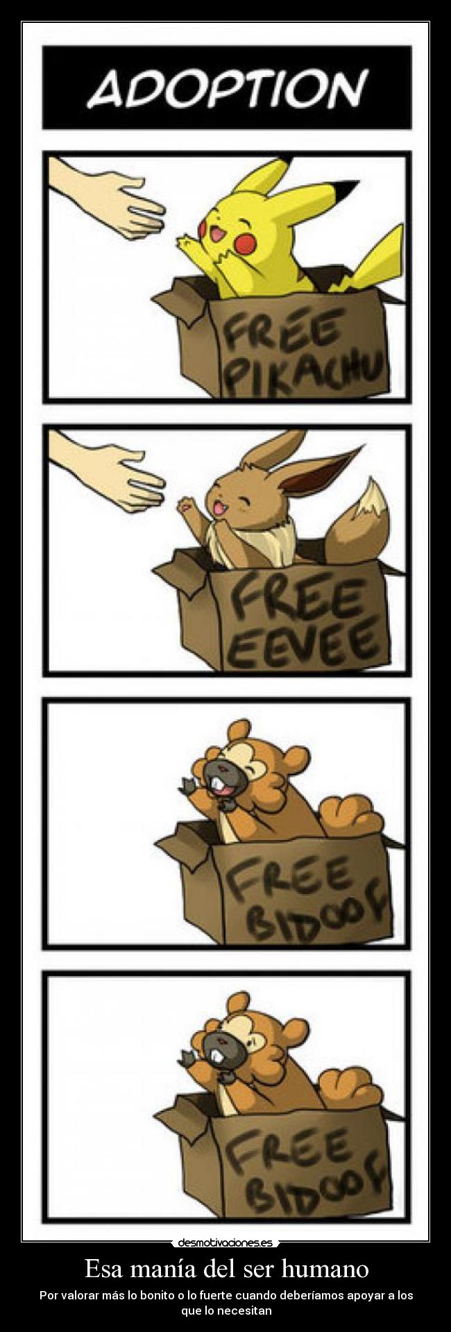 Esa manía del ser humano - Por valorar más lo bonito o lo fuerte cuando deberíamos apoyar a los que lo necesitan