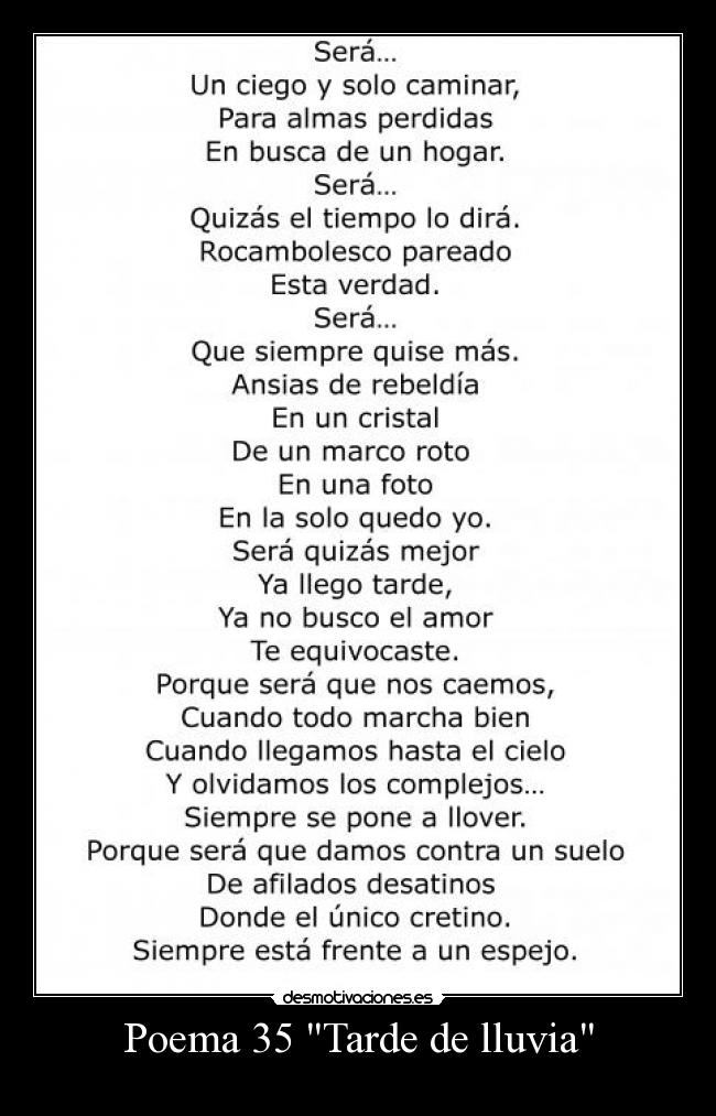 Poema 35 Tarde de lluvia - 