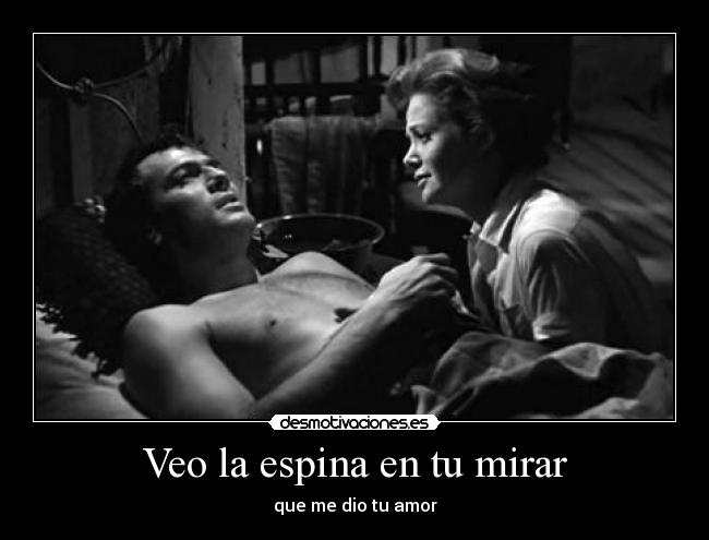 Veo la espina en tu mirar - que me dio tu amor