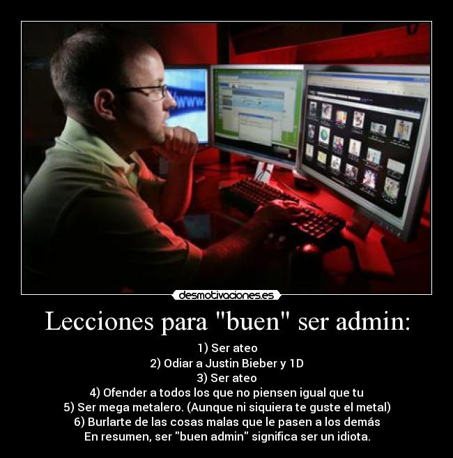 Lecciones para buen ser admin: -