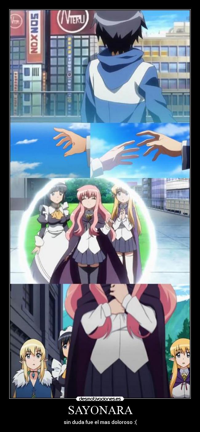 carteles louisesaito zero tsukaima amor dolor saito louise sayonara desmotivaciones