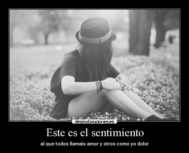 Este es el sentimiento - al que todos llamais amor y otros como yo dolor