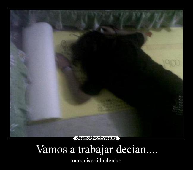 Vamos a trabajar decian.... - sera divertido decian