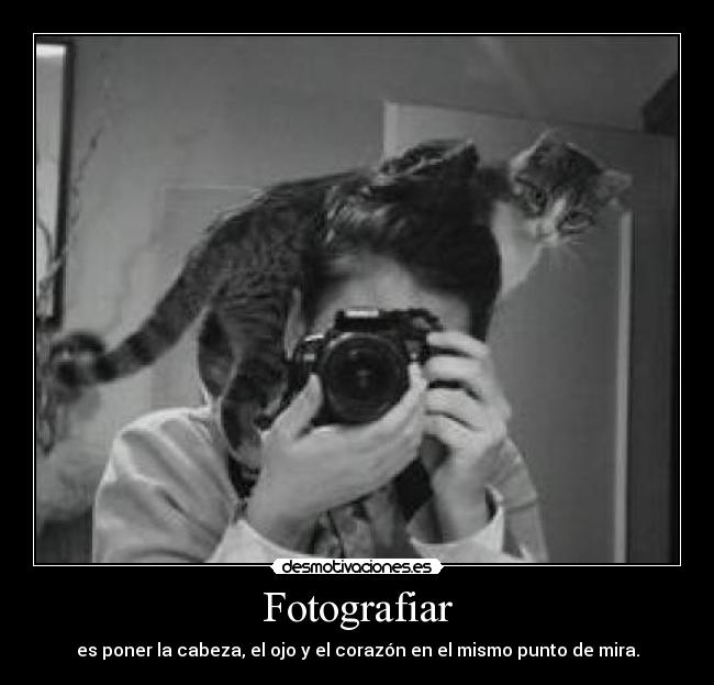 Fotografiar - es poner la cabeza, el ojo y el corazón en el mismo punto de mira.
