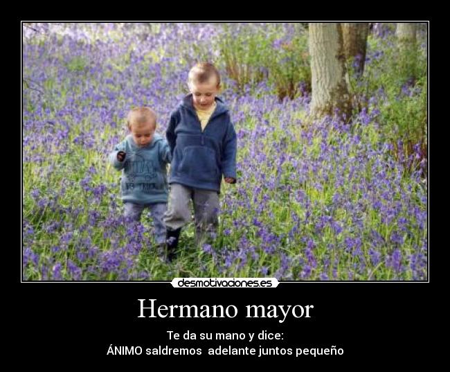 Hermano mayor - Te da su mano y dice:
ÁNIMO saldremos  adelante juntos pequeño