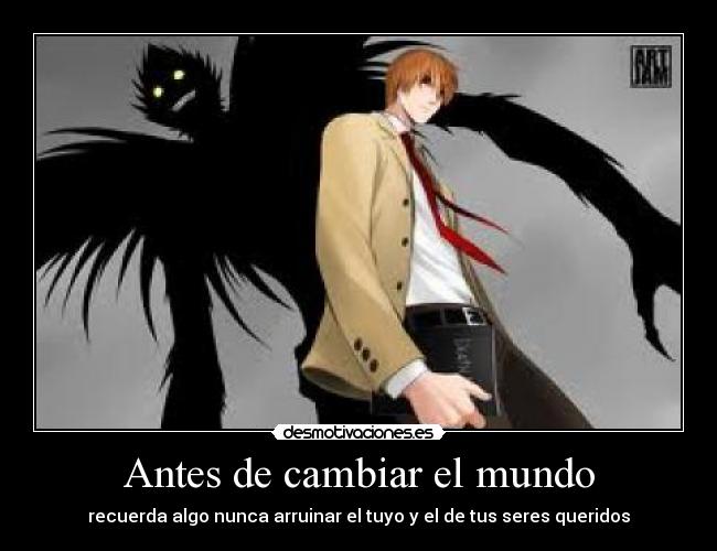carteles mundo light yagami death note desmotivaciones
