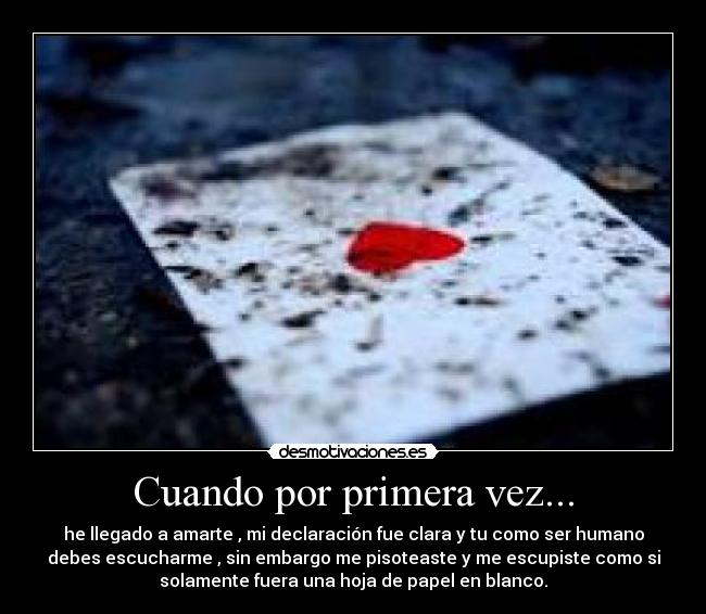 Cuando por primera vez... -