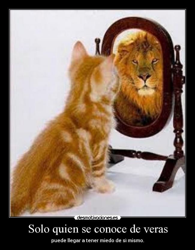 Solo quien se conoce de veras - puede llegar a tener miedo de sì mismo.