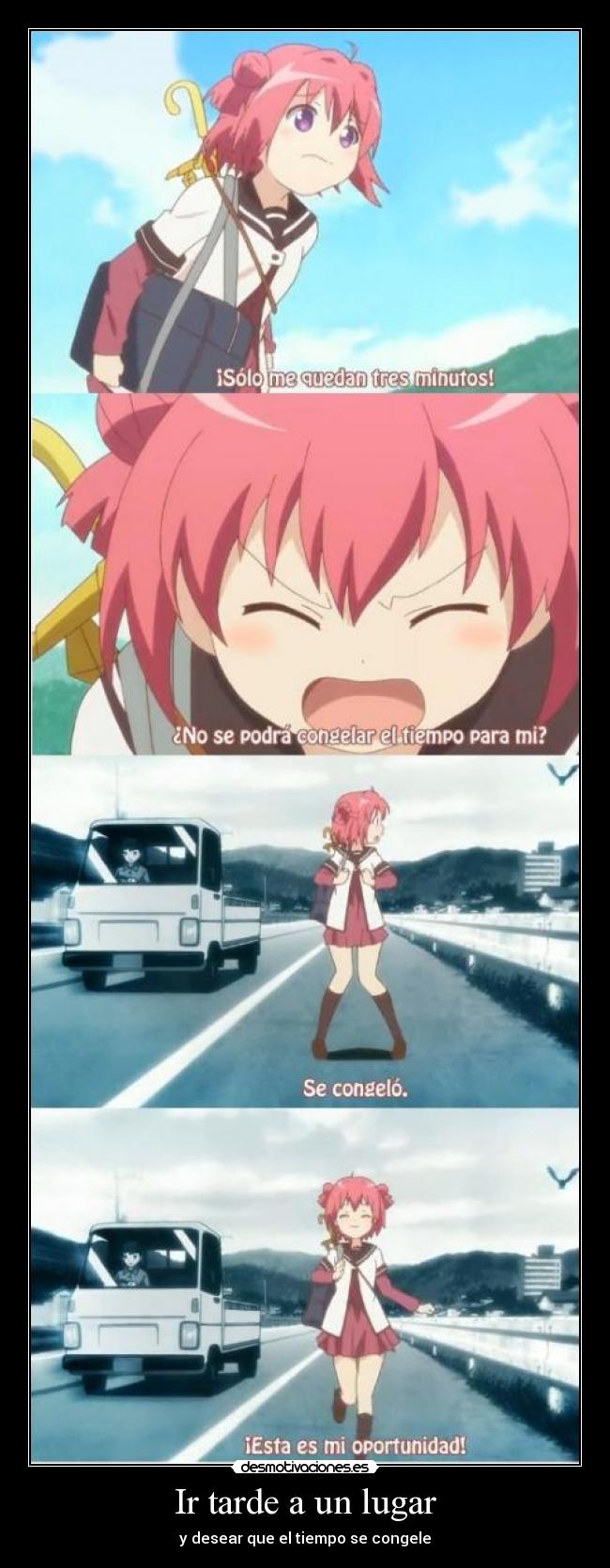 carteles anime shinigamisempai yuruyuri yuru yuri tarde desear que tiempo congele desmotivaciones