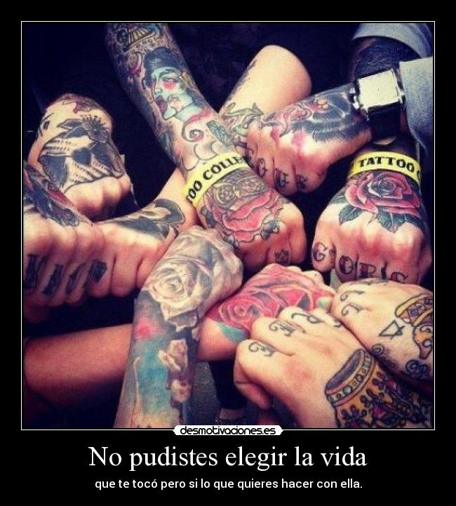 No pudistes elegir la vida - que te tocó pero si lo que quieres hacer con ella.