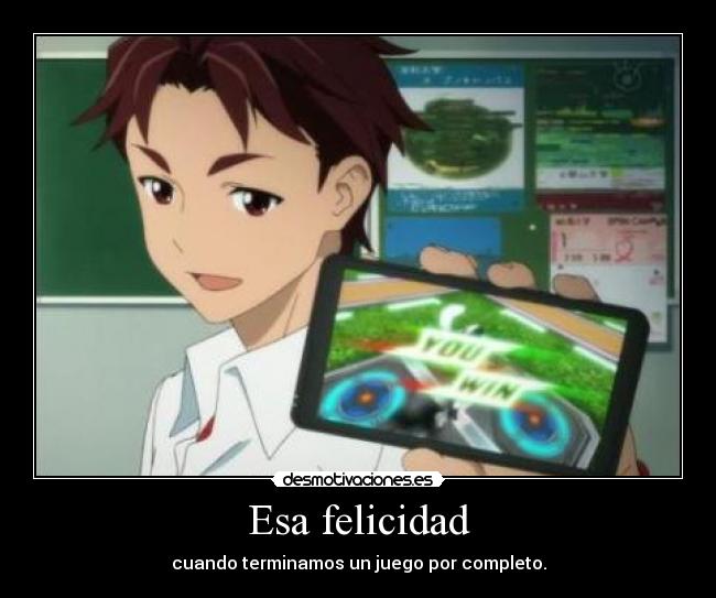 carteles felicidad anime robotics notes felicidad videojuegos terminar desmotivaciones