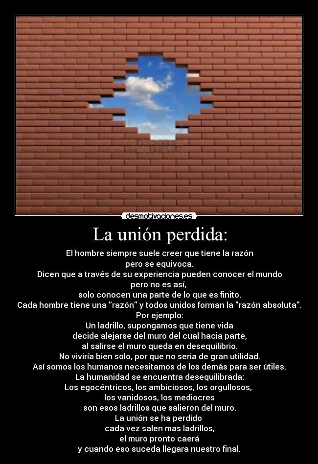 La unión perdida: -