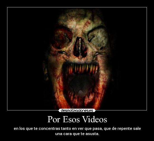 Por Esos Videos - en los que te concentras tanto en ver que pasa, que de repente sale
una cara que te asusta.