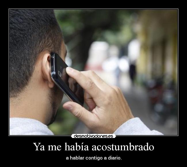 Ya me había acostumbrado - a hablar contigo a diario.