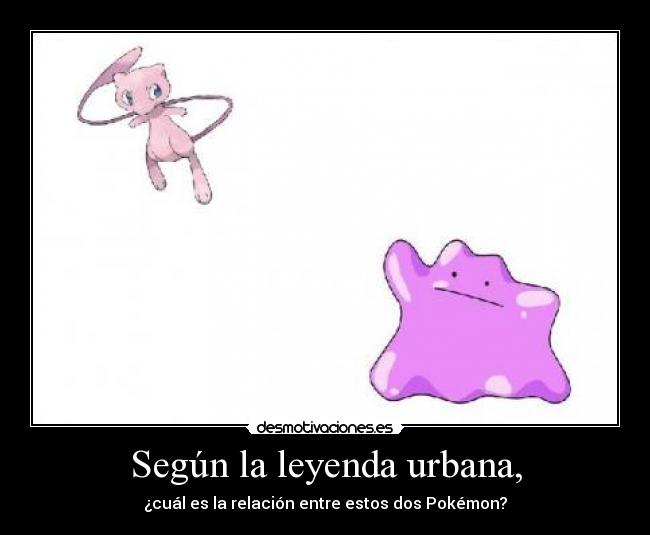 Según la leyenda urbana, - ¿cuál es la relación entre estos dos Pokémon?