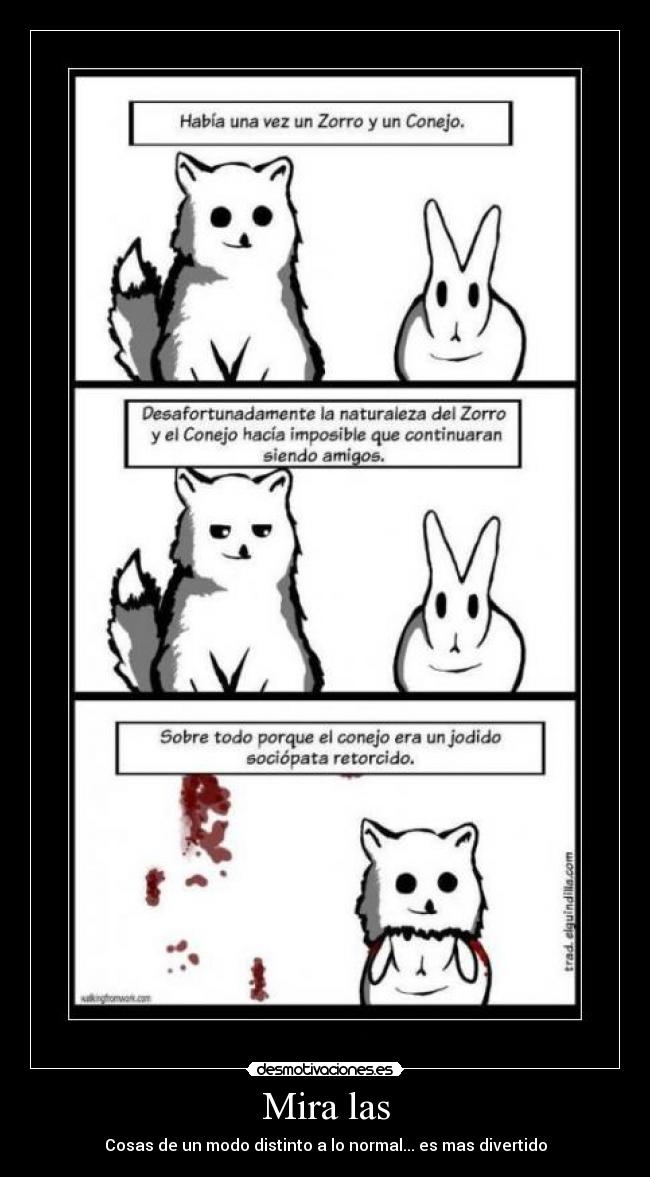 carteles mas dibertido zorro tierno conejo asesino desmotivaciones