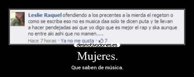 Mujeres. - Que saben de música.
