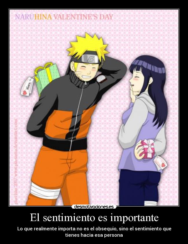 El sentimiento es importante - Lo que realmente importa no es el obsequio, sino el sentimiento que
tienes hacia esa persona