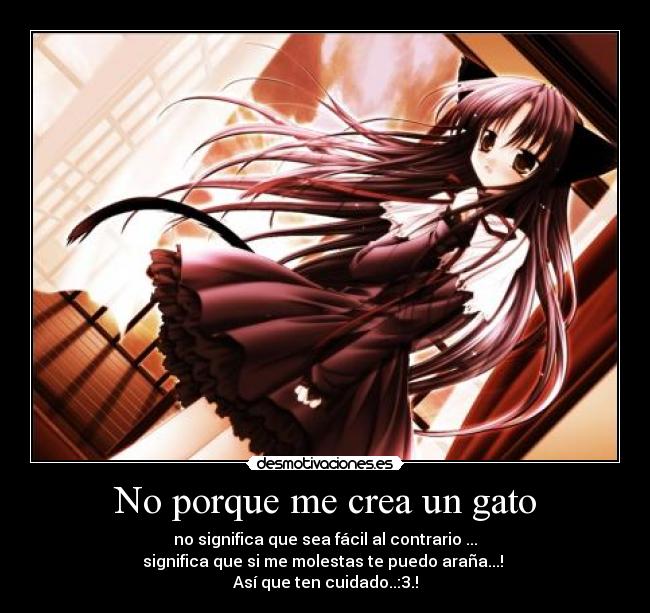 No porque me crea un gato -