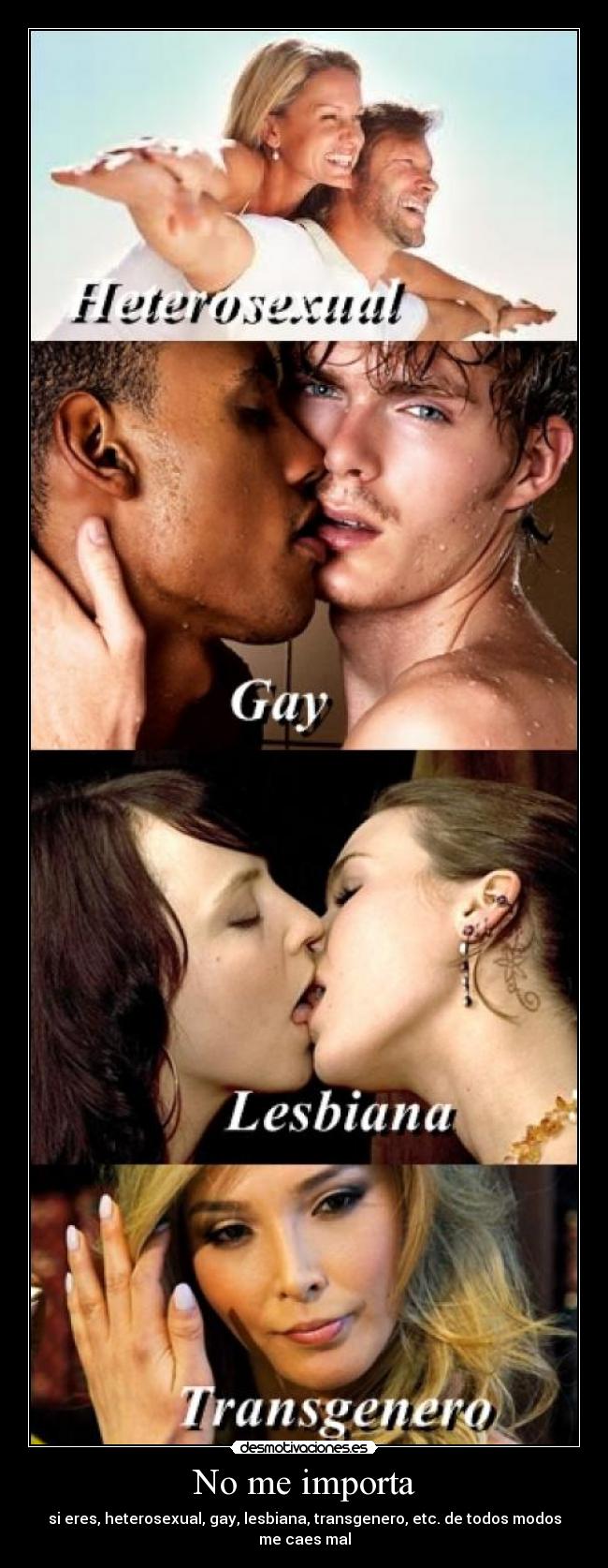 No me importa - si eres, heterosexual, gay, lesbiana, transgenero, etc. de todos modos me caes mal