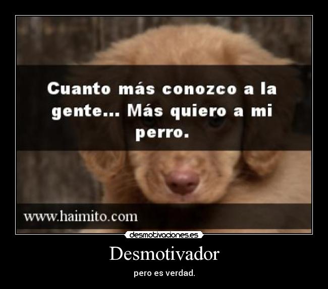 Desmotivador - pero es verdad.