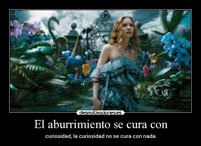 El aburrimiento se cura con - curiosidad, la curiosidad no se cura con nada.