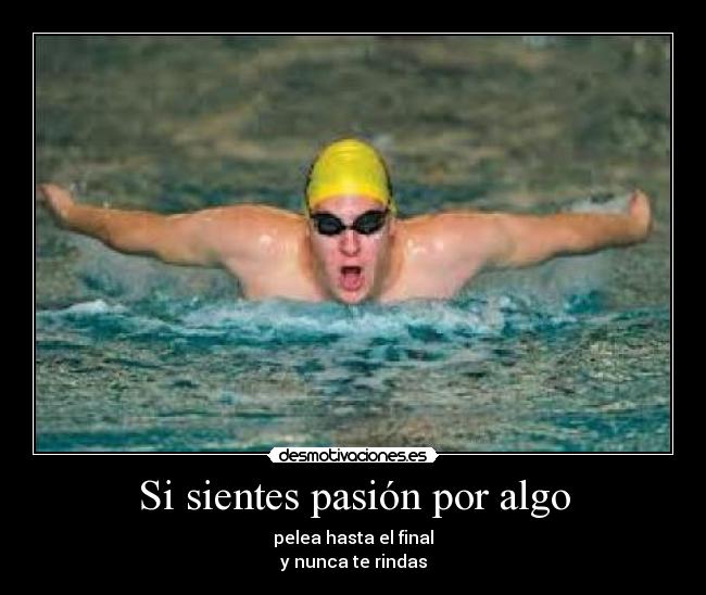 Si sientes pasión por algo - pelea hasta el final
y nunca te rindas