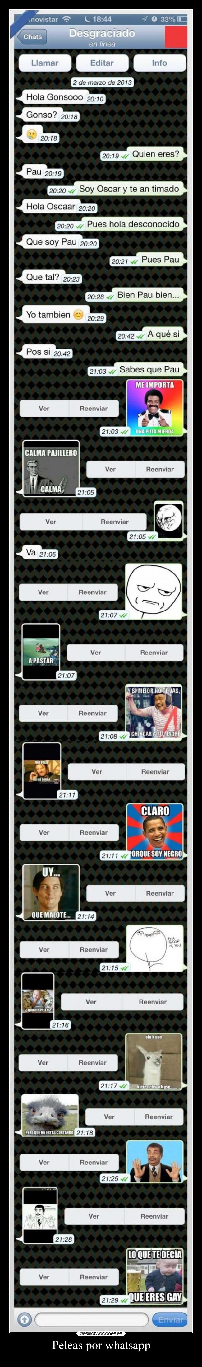 Peleas por whatsapp -
