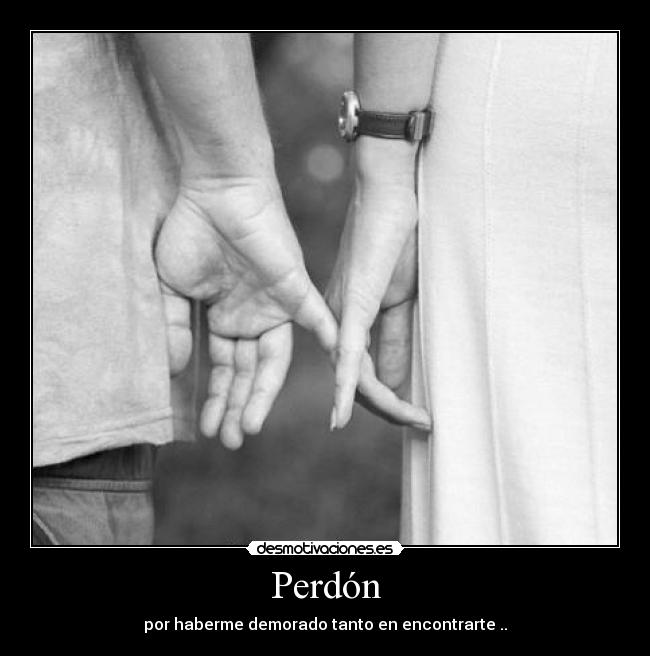 Perdón - por haberme demorado tanto en encontrarte ..
