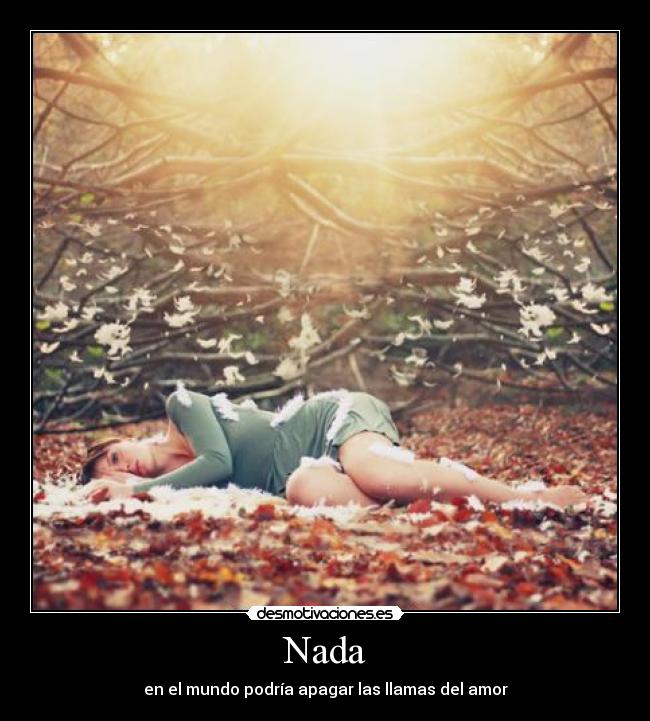 Nada - en el mundo podría apagar las llamas del amor