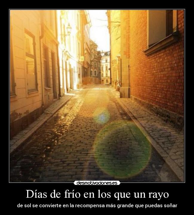 Días de frío en los que un rayo - de sol se convierte en la recompensa más grande que puedas soñar
